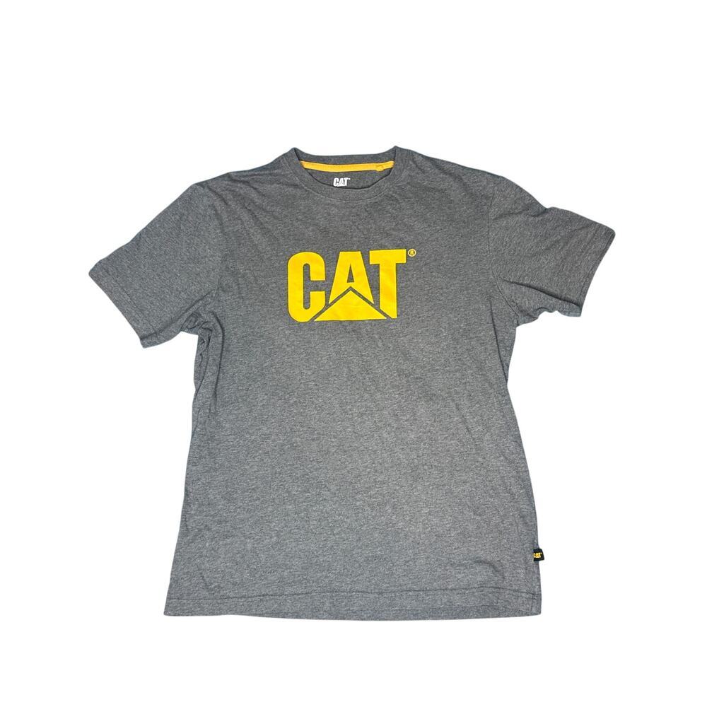 CAT Caterpillar Logo T-Shirt Men’s Small Gray Short Sleeve Graphic Tee